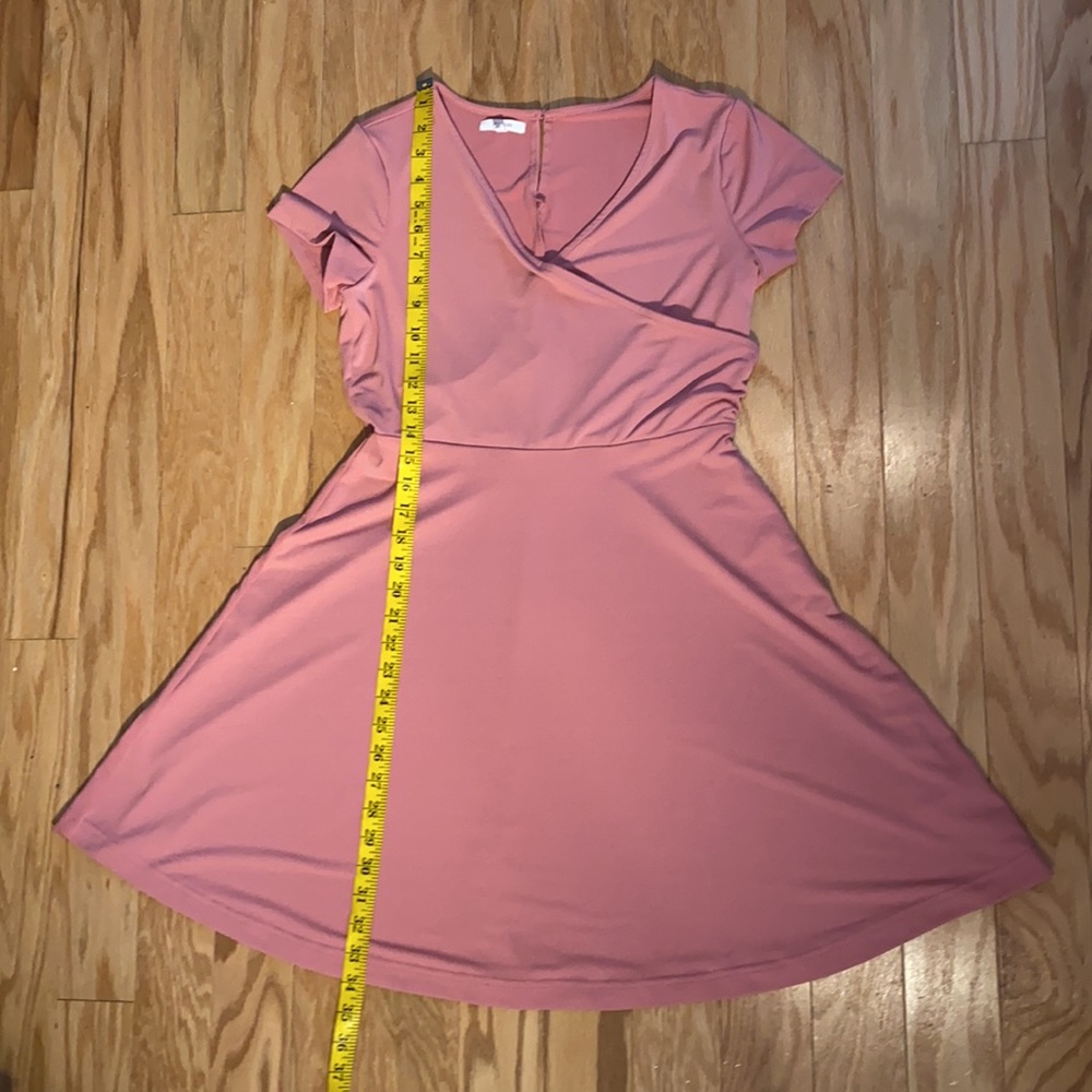 maurices pink v-neck a-line fit & flare dress M - Picture 10 of 12